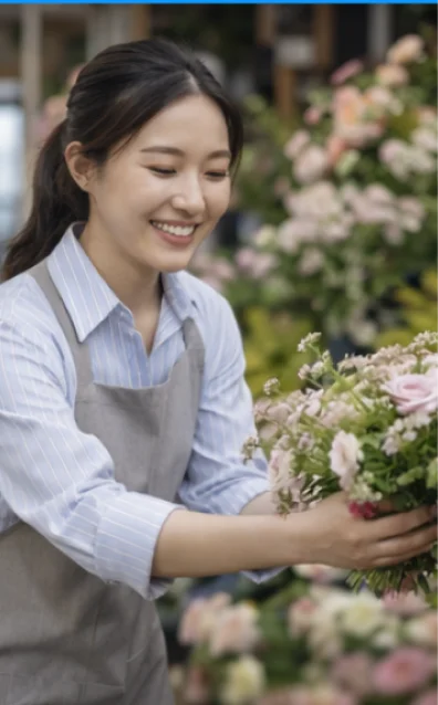 꽃집을 운영하는 사장님